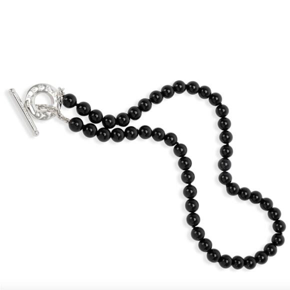 Tiffany & Co. Jewelry - Tiffany & Co. Onyx Bead Toggle Necklace in Sterling Silver